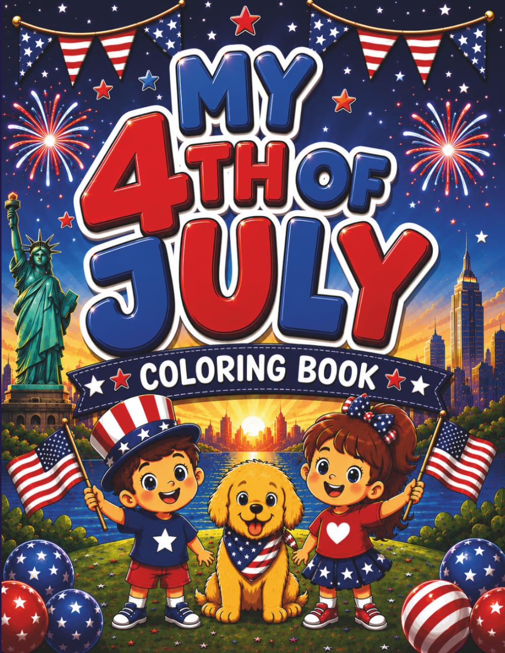 My 4th of July Coloring Book: Fun & Easy Patriotic Coloring Pages for Kids Ages 5+