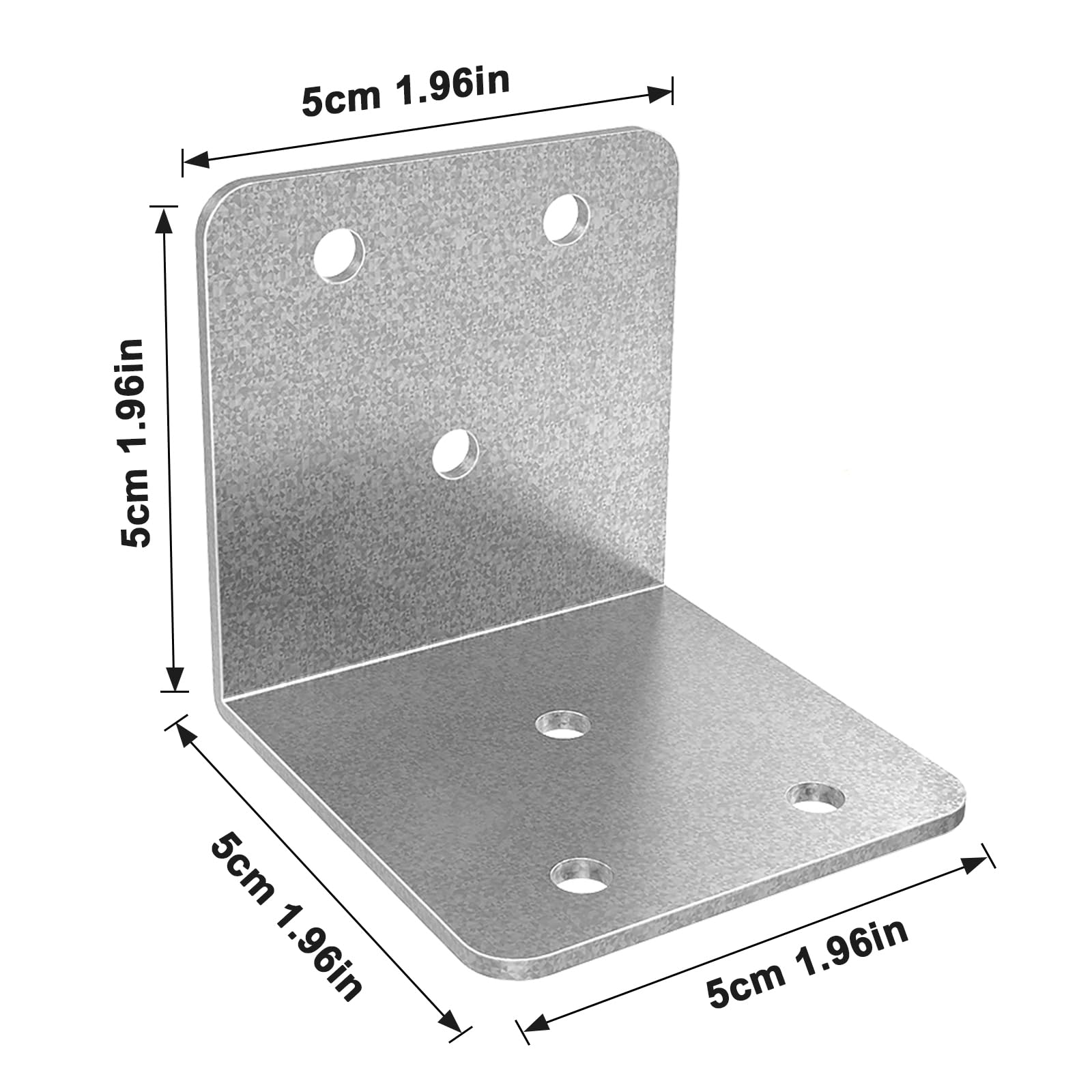 40 staffe angolari in acciaio inox, 5,1 x 5,1 cm L per legno, resistente 90 gradi, staffa angolare in metallo per mobili in legno, sedie da letto (5,1 x 5,1 cm)