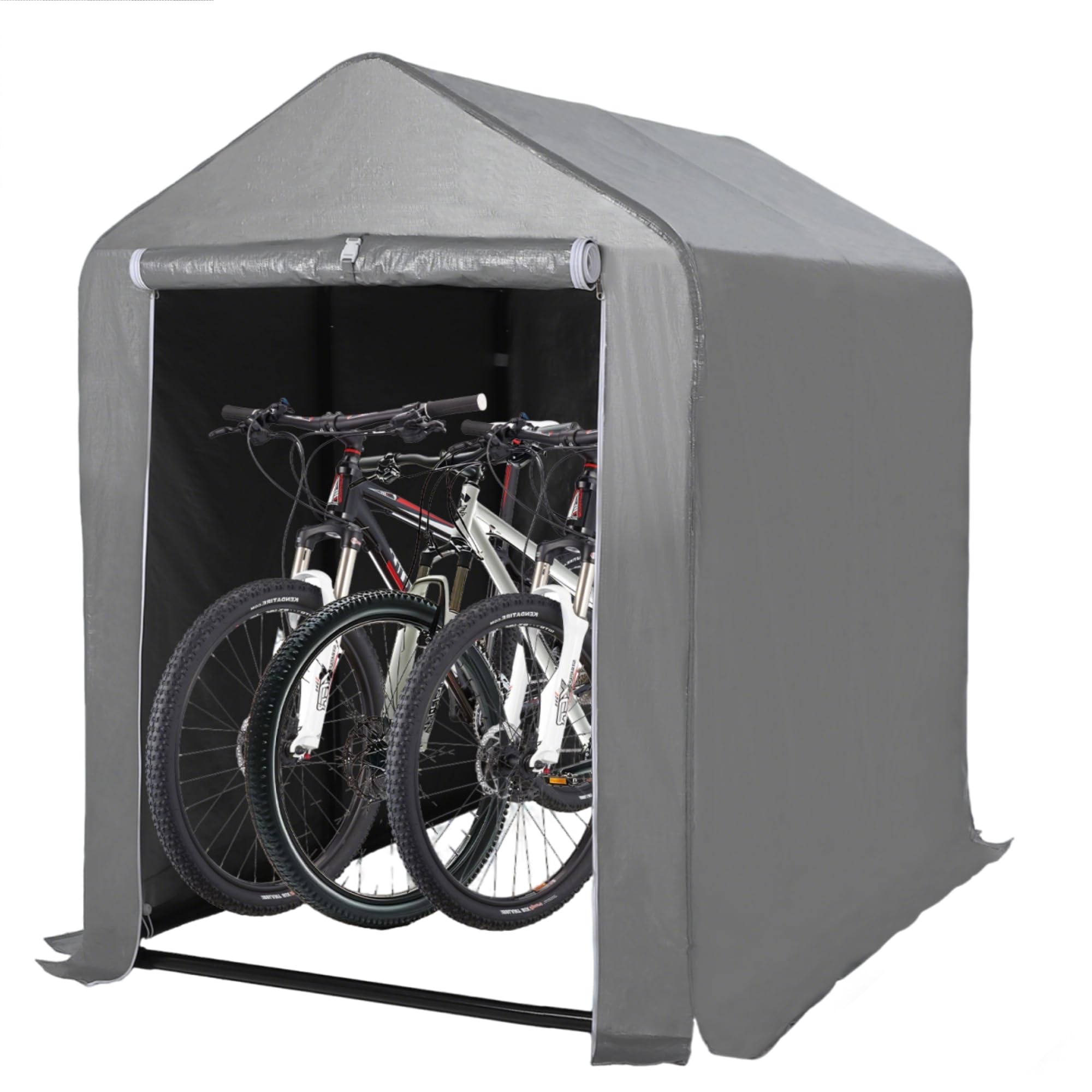 ユーカー(Euker)サイクルハウス サイクルポート 2-3台収納 完全防水/耐風強化 耐水圧2000mm 自転車置き場 バイクガレージ 組立簡単 UVカット遮熱 防錆 家庭用・アウトドア・屋外用(幅120×奥行180×高さ160cm)