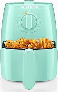 TurboFry 2-Quart Air Fryer, Dishwasher Safe Basket & Tray, Use Little to No Oil For Healthy Food, 60 Minute Timer, Fry Healthier Meals Fast, Heat And Power Indicator Light, Temp Control, Mint