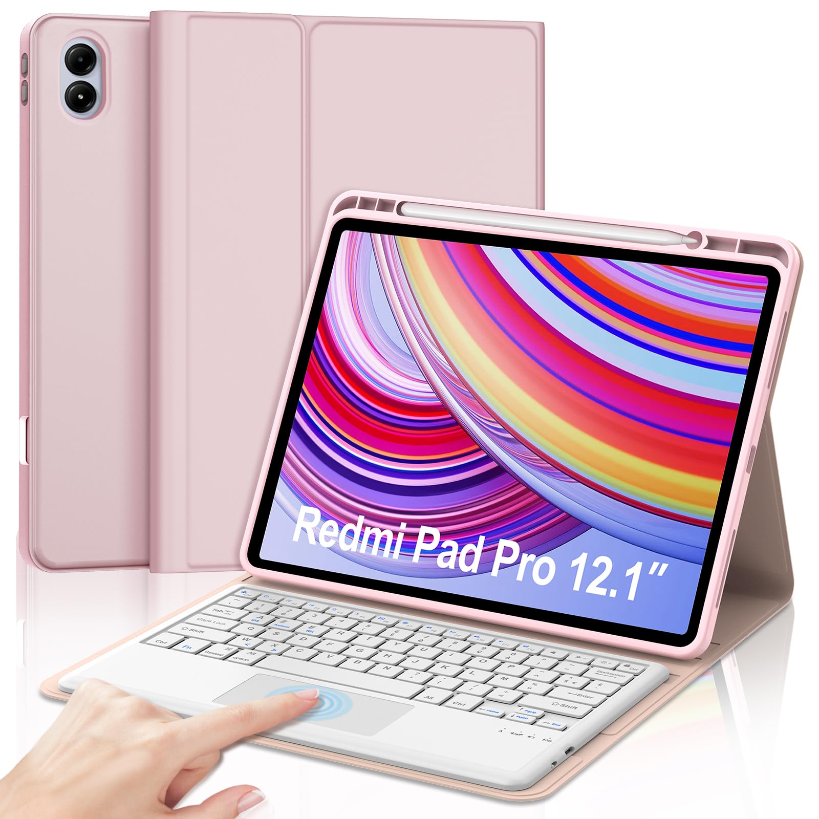 Redmi Pad Pro Clavier Clavier Avec Trackpad Pour Ipad Air 13" 2024, Coque Clavier Pour Ipad Redmi Pad Pro Keyboard