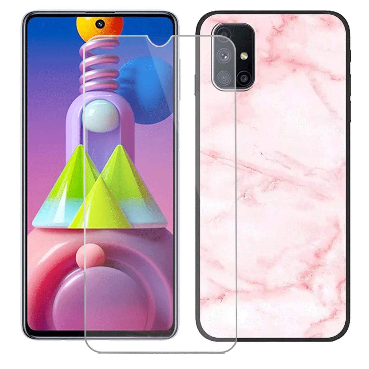 Fzz Case For Samsung Galaxy M51 Screen Protector Tempered Glass