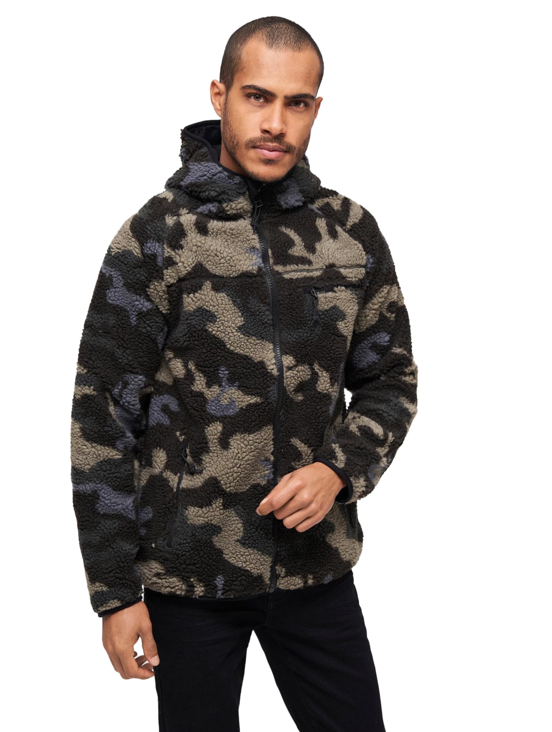 Brandit Teddyfleece Worker Jacket, color: darkcamo, size: XL