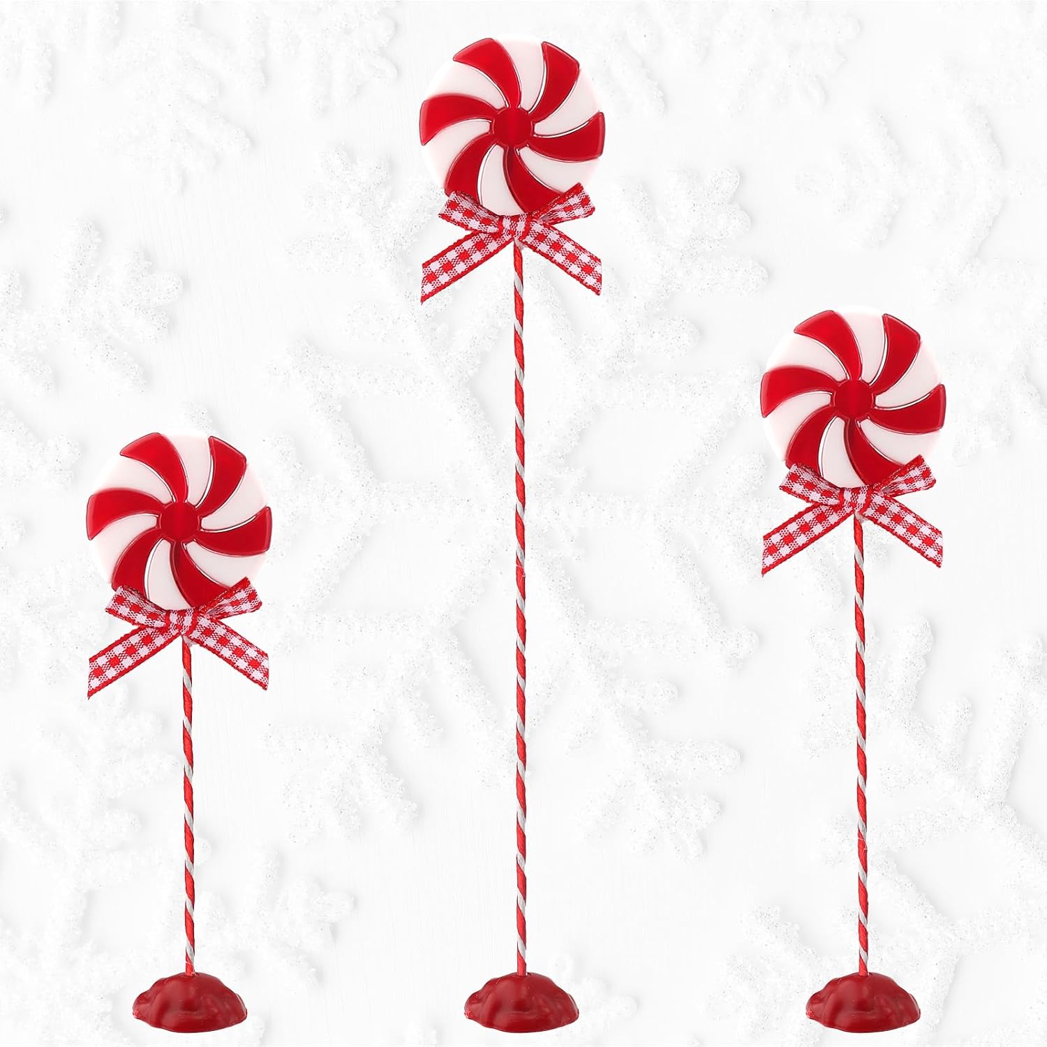 Habbiful 3 PCS Christmas Candy Cane Table Decorations