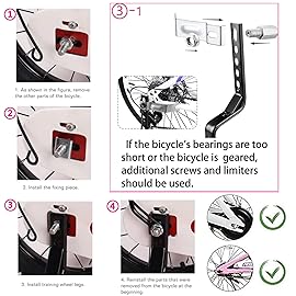 DDJKCZ Training Wheels Flash Mute Wheel Bicycle Compatible for Bikes of 12 14 16 18 20 Inch (For 12-20 inch black)