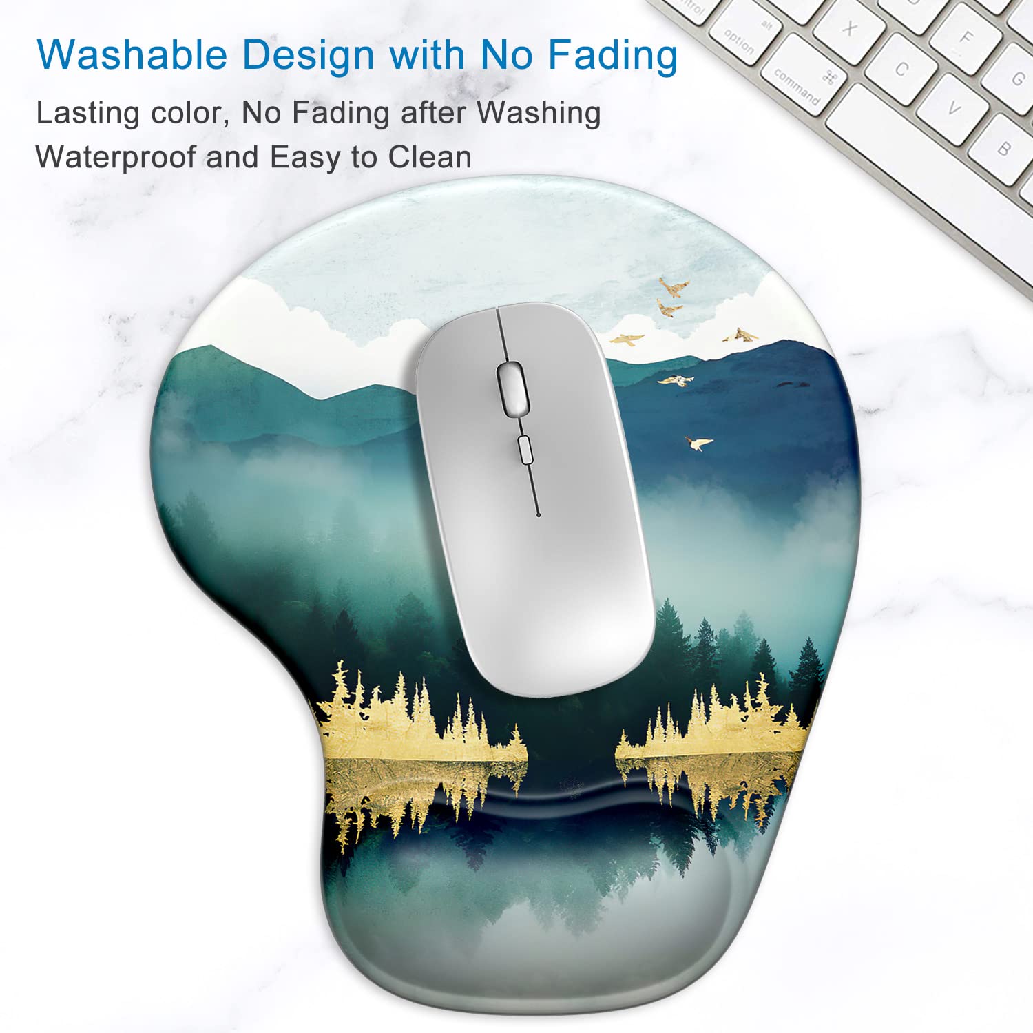Ergonomisches Mauspad Mit Gel-Handgelenkstütze – Rutschfest, 22,1 X 18,3 Cm, Für Büro & Gaming