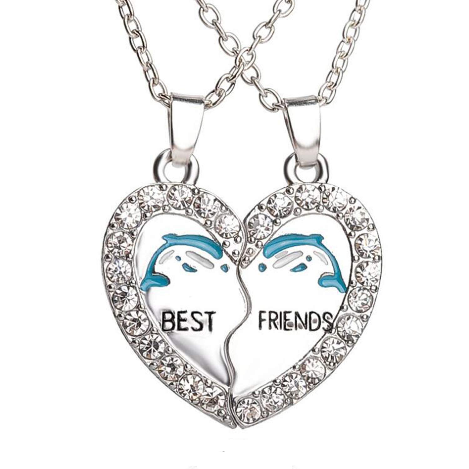 Young & ForeverGift Interlocking Love Necklaces for Couples Heart Pendant Best Friend Necklace for Women Jewelry Gift for Him and Her BFF Gifts Combo Friendship Necklace