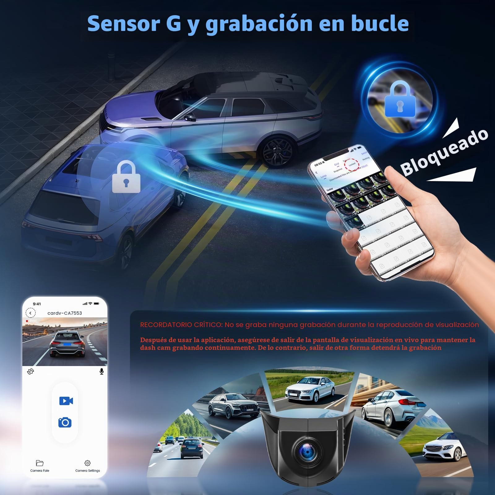 4K DashCam Compatible con VW Tiguan 2018-2024, DashCam Coche con vídeo 2160P y WiFi, Sensor G, Modo de Aparcamiento, Grabación en Bucle, Dash CAM con Gran Angular de 150°, Tarjeta de 64 GB