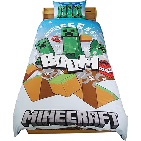 Amazon Minecraft マインクラフト 布団カバー3点セット 枕カバー シーツ 掛布団カバー ベッド 敷布団用 シングル グランド柄 寝具カバーセット オンライン通販