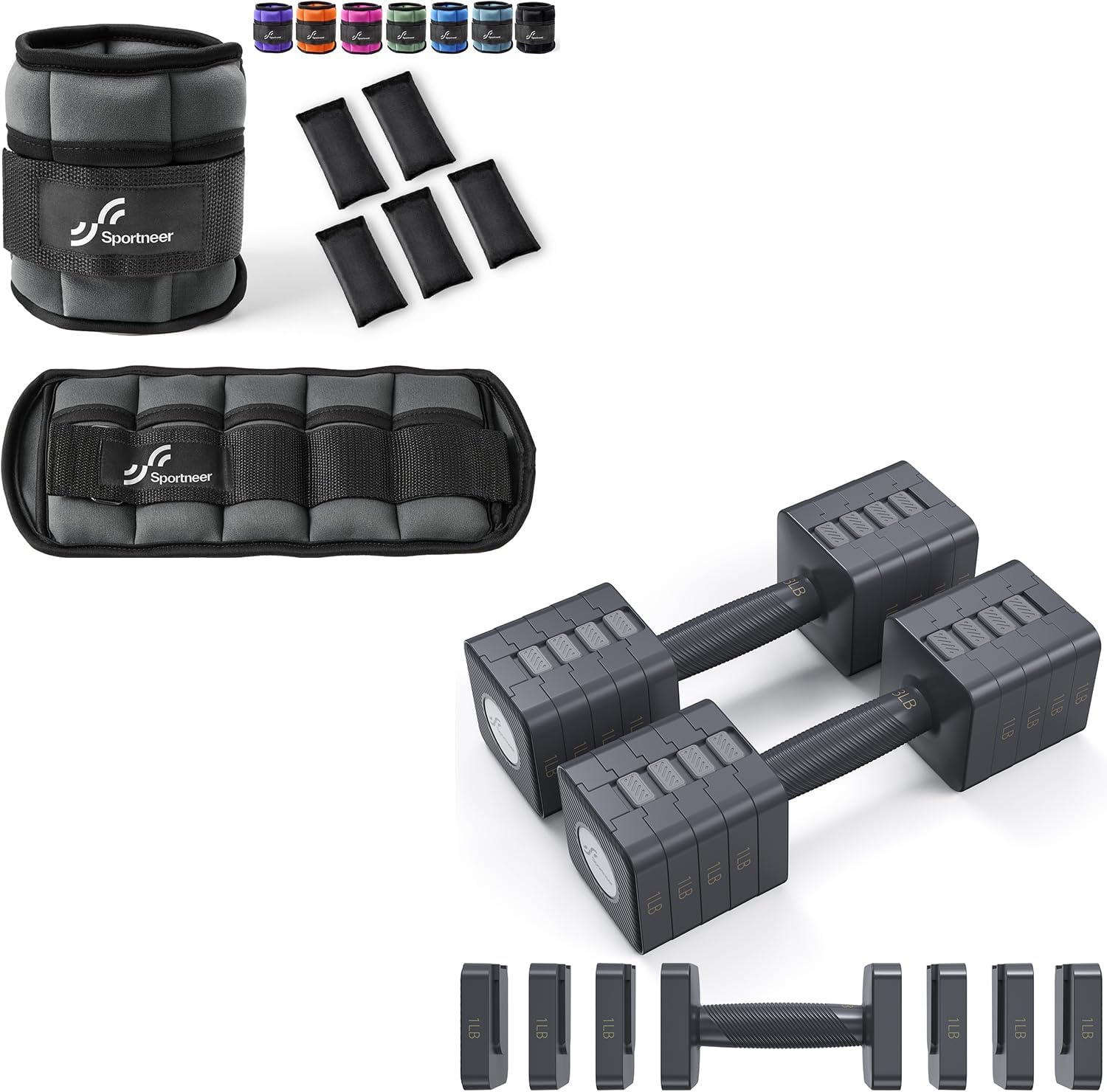 Adjustable Ankle Weights with Dumbbells