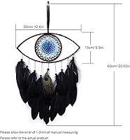 Vista 5 de Atrapasueños de mal de ojo, atrapasueños negros para dormitorio, perfecto adorno colgante hecho a mano para decoración de pared, excelente regalo