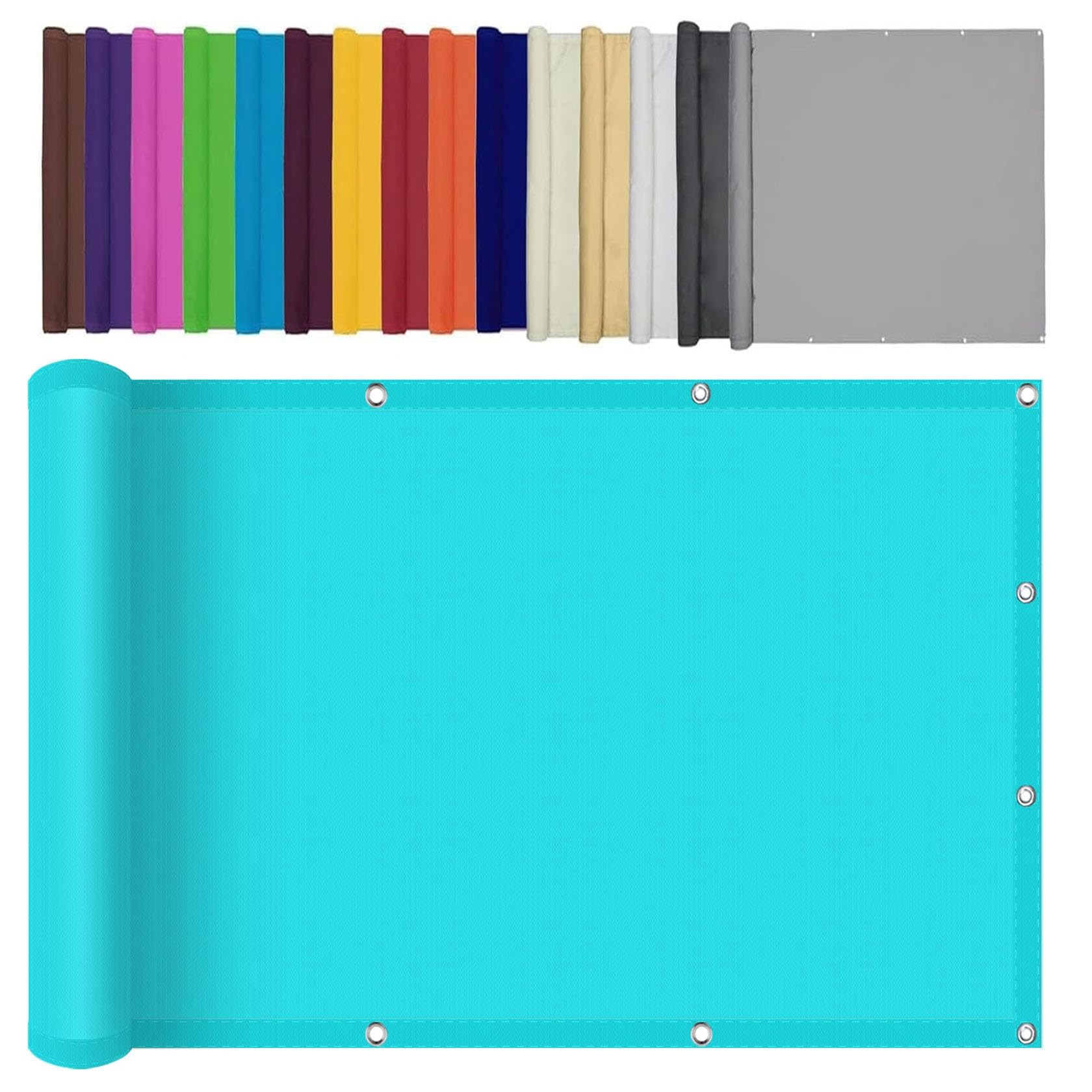 Voile d'ombrage rectangulaire 4x10m bleu ciel anti-UV pour terrasse