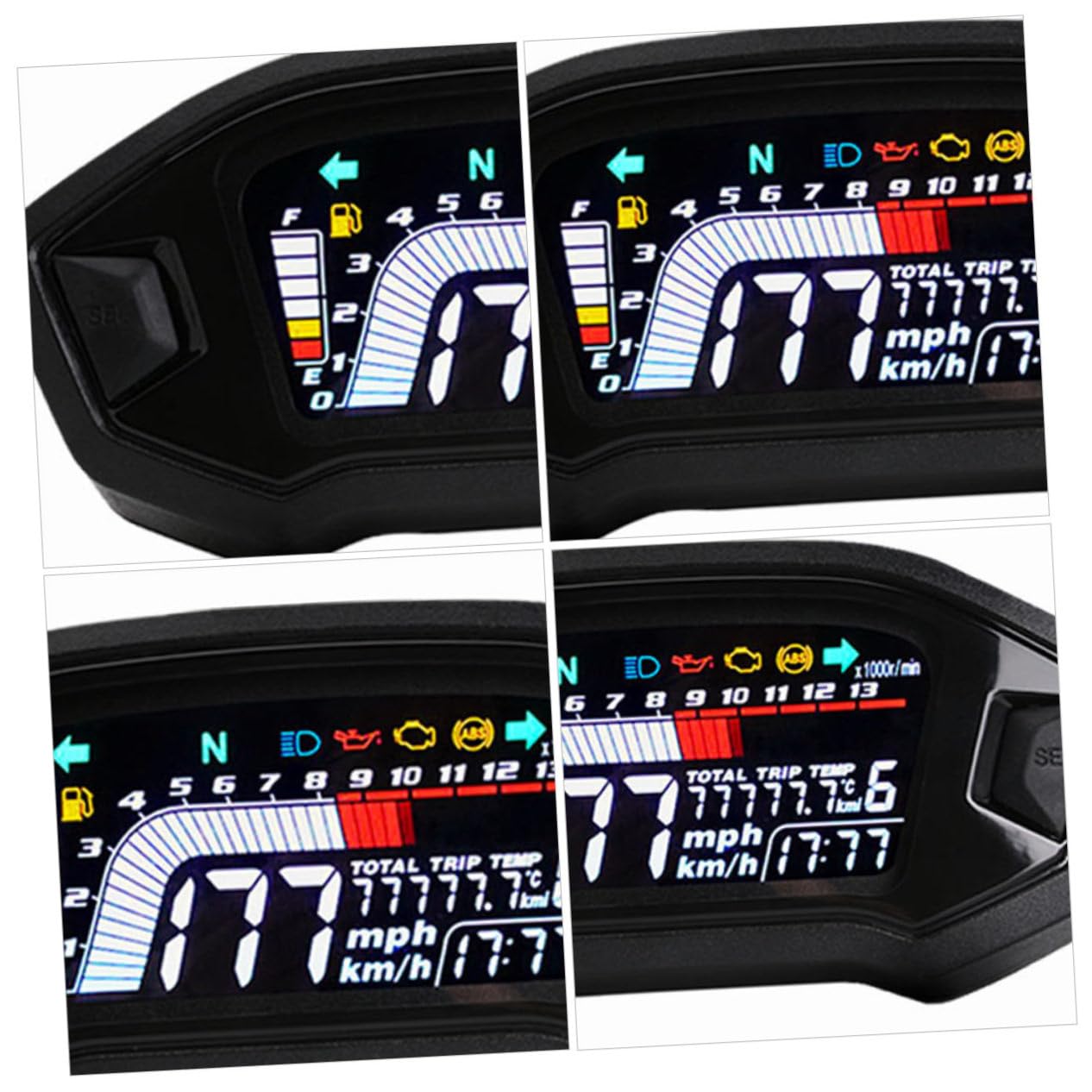 Holibanna Motorcycle LCD Digital Speedometer Tachometer Design for Motorbikes Accurate Speed Measurement and Performance