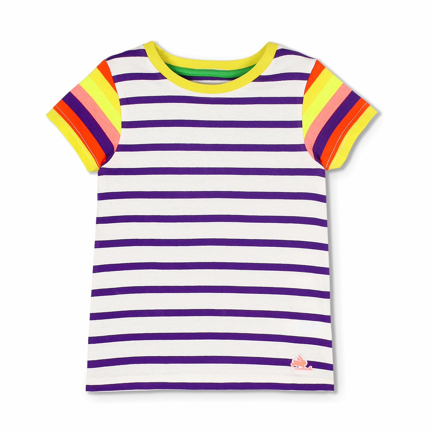 CHERRY CRUMBLE Boys Cotton Blend Stripes Comfy-Cool Tee (7L-TEE-0449_White)