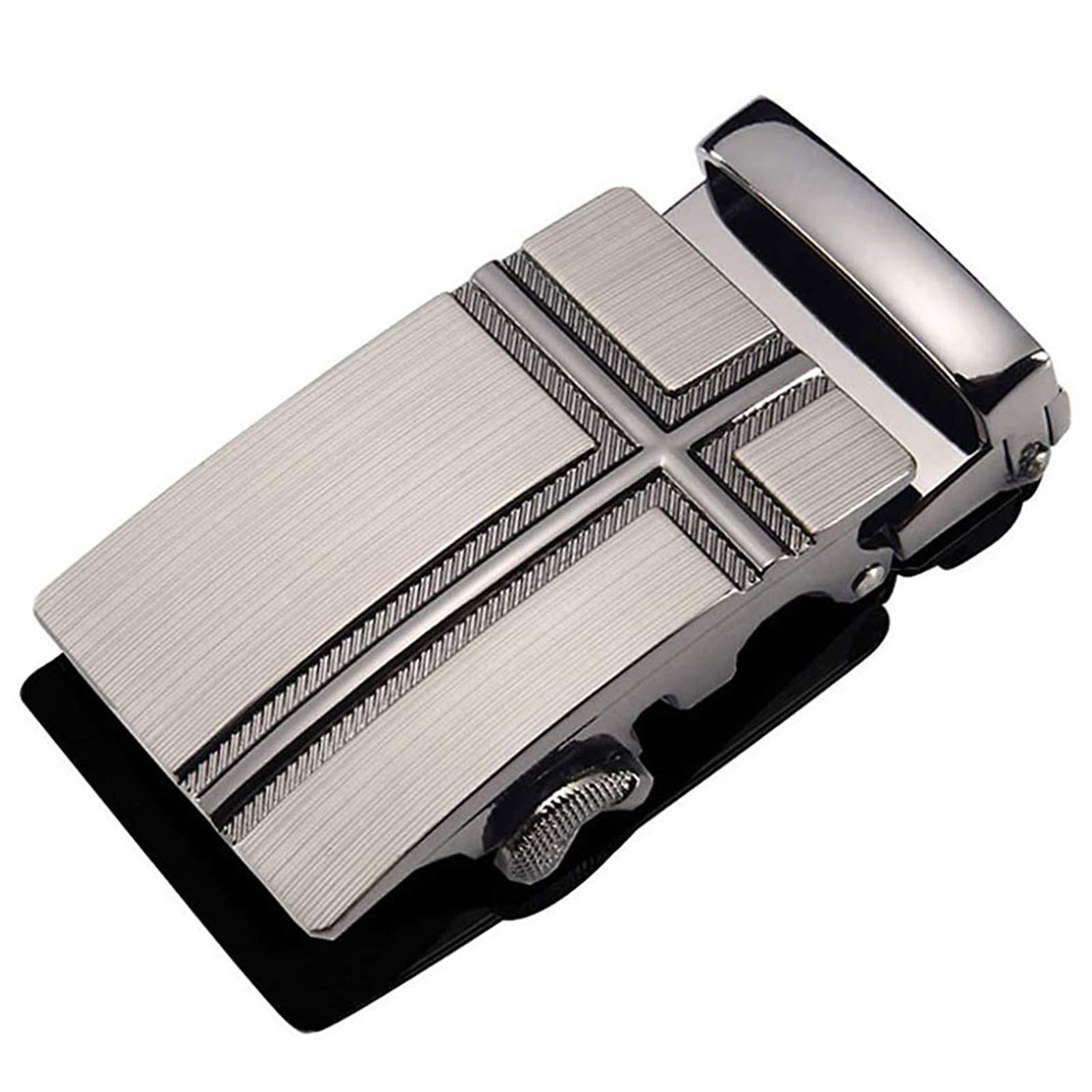 RTGGSEL Men's 40mm Ratchet Belt Buckle Only for 1 3/8 Slide Belt Strap Automatic Leather Belt Buckle Replacement (3)