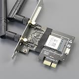 GLOTRENDS WA01 M.2 E Key to PCIe X1 WiFi Bluetooth Adapter for M.2 WiFi 4/5/6/6e/7/Coral TPU Module, with 6-dBi SMA Antenna Kits - 6