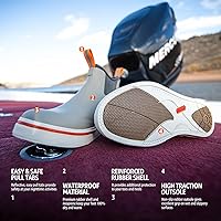 Vista 2 de HISEA Botas de cubierta para hombre, botas de pesca de agua salada, impermeables, botas de lluvia de alta tracción