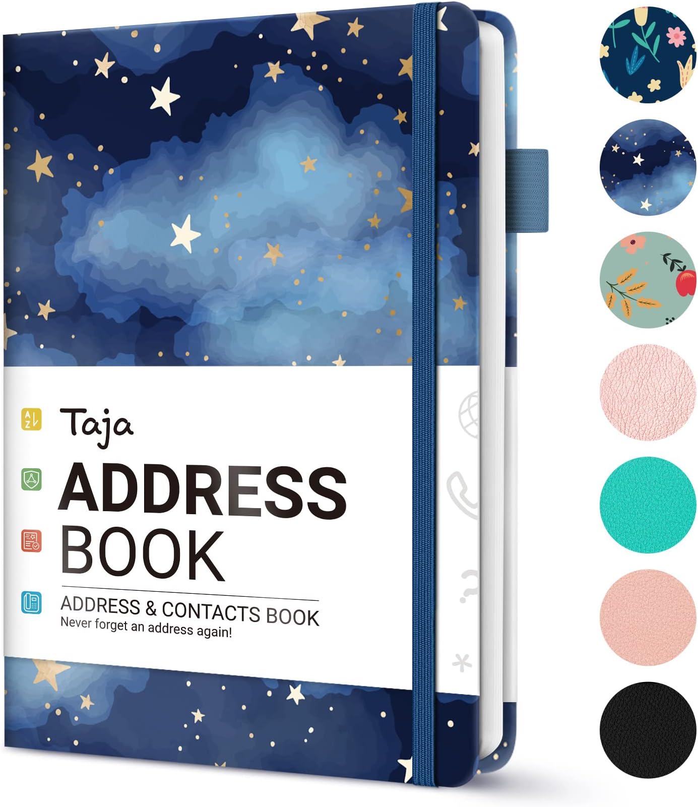 Taja Address Book with Alphabetical Tabs,Hardcover Address Book Large Print for Record Contacts, Small Address Book to Store All Your Important Informations in One Place - You are My Star