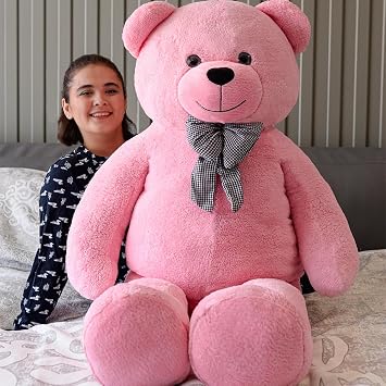 Pembe Papyonlu Dev Pelüş Papyonlu Ayı,Yumuşak ve Sevimli Büyük Boy Oyuncak,Sarılmalık,Papyonlu,Sevgiliye Hediye Ayıcık, (160 cm Pembe)