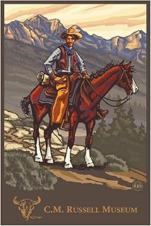 Charlie Russell Museum Montana Ranch Hand Giclee Art Print Poster from Travel Artwork by Artist Paul A. Lanquist 24" x 36"