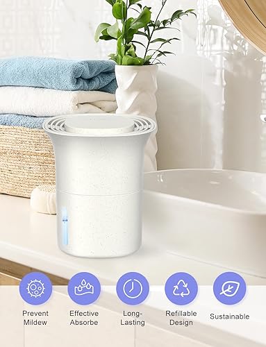 Miniatura 4 de CLEVAST - Cubo recargable de absorción de humedad, 12.5 oz, paquete de 4, tazas recargables de absorción de humedad para el armario, caja