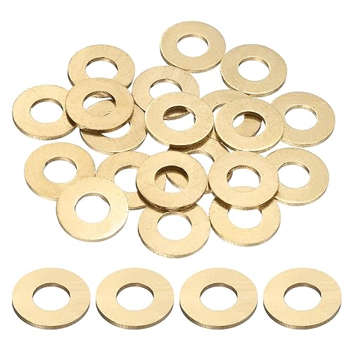 uxcell 20 arandelas planas de latón M8, 0.709 in de diámetro interior x 0.315 in de diámetro exterior x 0.059 in de grosor, junta de anillo de