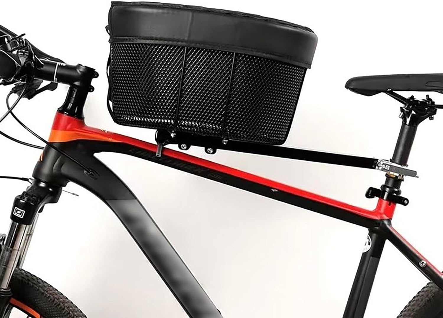 Dog Bike Basket, Soft-Sided Ventilated Dog Bike Carrier Backpack, Pet Bicycle Basket, Small Dogs Cat Kitten Puppy Booster Car Seat with Safety Strap, Safe and Easy (Black)