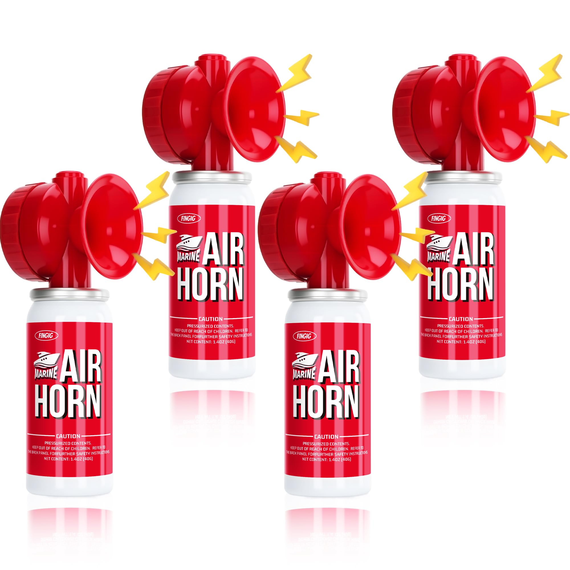 Air Horn 1.4oz 4pcs, Loud Mini Safety Boat Air Horn Can, Sports Event Starting Horn, Mini Small Compressed Blow Fog Bear, Celebrate Victory（4,Red）