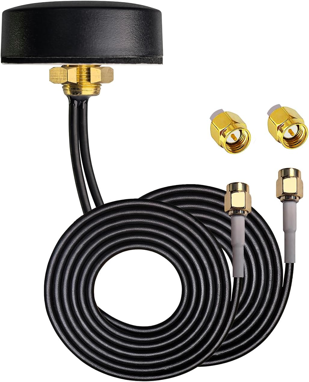 Waterproof 3.2ft 4G LTE Outdoor SMA Male MIMO Antenna, Compatible with Router Vending Machine Meter Box Equipment Shed Charging Station Cellular Camera IoT Cylinder Hole Screw 4G Antenna