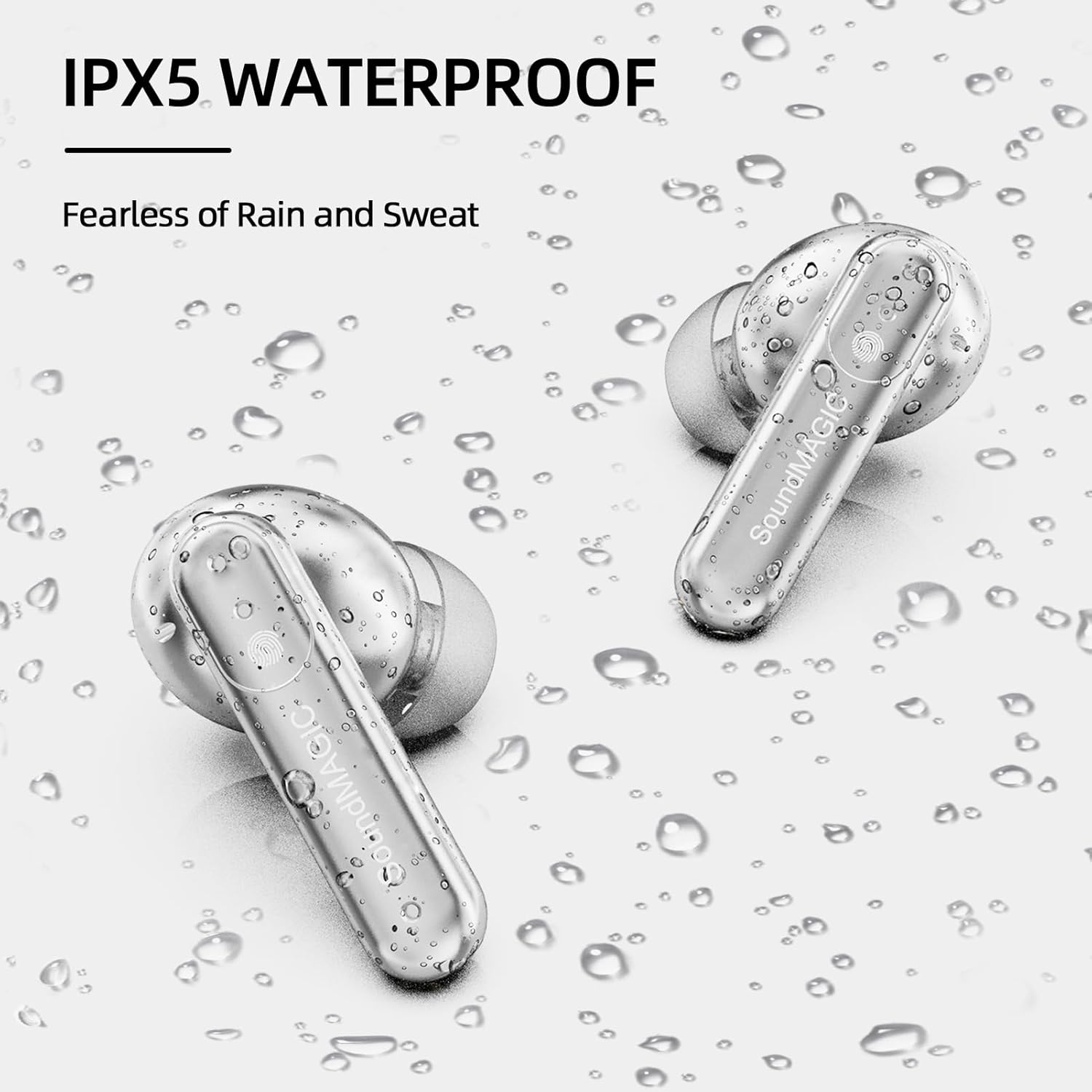 SoundMAGIC T80BT ANC True Wireless Earbuds with Hi-Res Audio,Hibrid Active Noise Cancelling, ENC Call Clarity, 20H Playtime, IPX5 Waterproof, Ultra-Comfy Fit for Sports/Work/Gaming (Silver) - Image 6