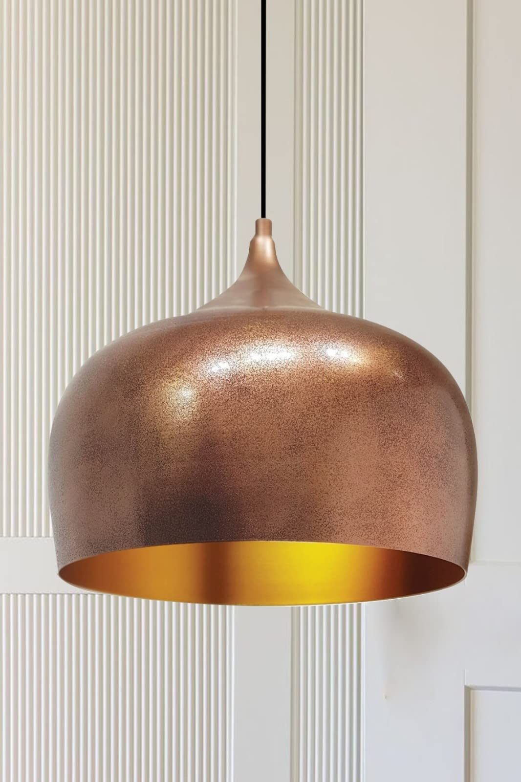bamyum Kreis Hängelampe Esstisch Ø30 cm Kupferfarbe, Pendelleuchte Vintage, Küchenlampe Hangend, Esstischlampe Hängend E27, Küche