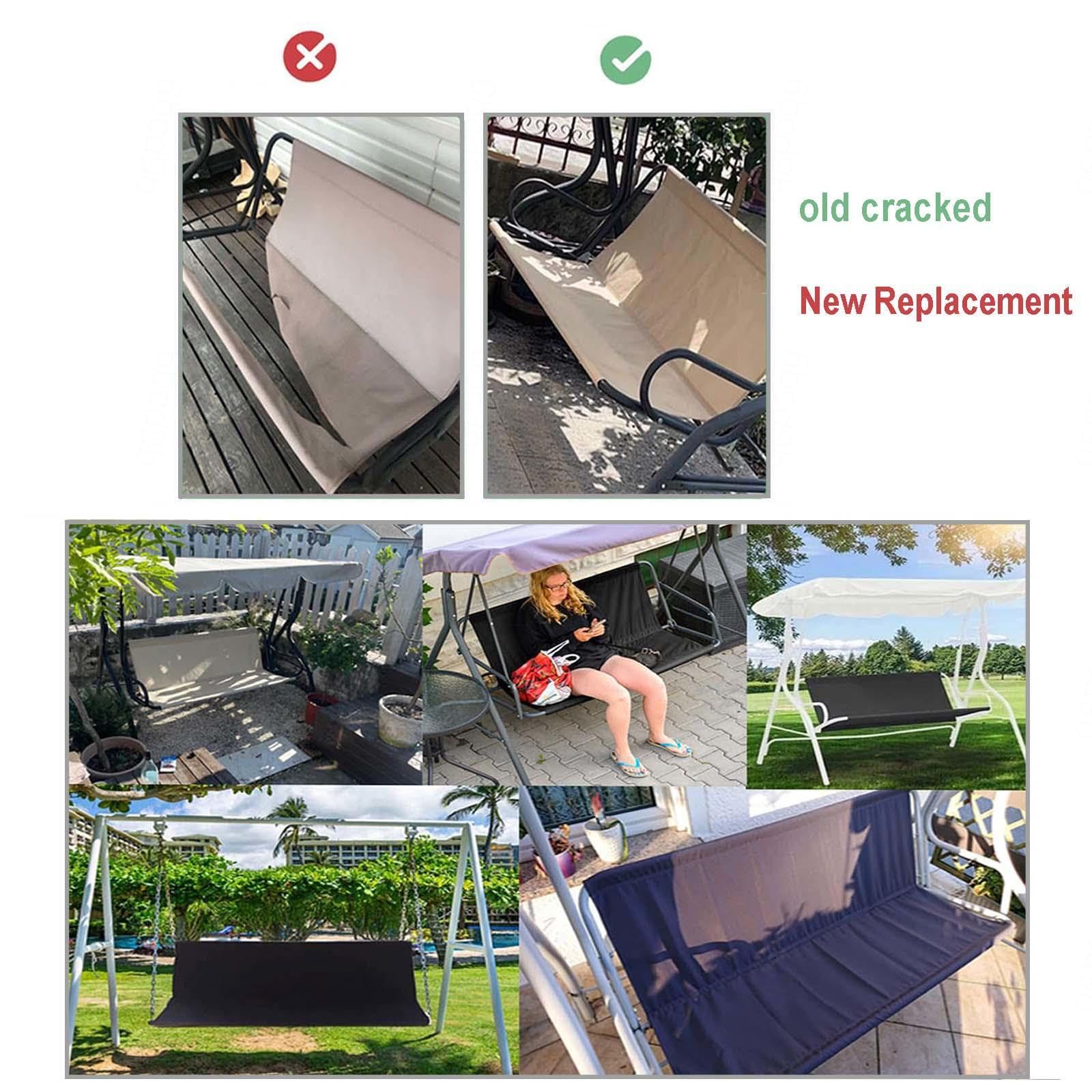 Funda de Repuesto para Asiento de Columpio Tela Oxford Gruesa 600D Cubierta de Asiento de Columpio Impermeable, Resistente a los Rayos UV para Porche Patio Exterior ,Beige-158×52×52cm