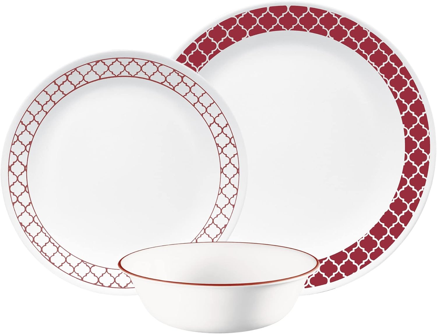 Corelle Dinnerware Set (12pc Set, Crimson Trellis)Dinner