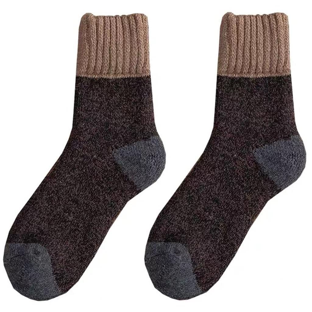 5Pairs / Lote Hombres de Invierno Terry Gruesos Calcetines cálidos súper Gruesos Socks Retro Calcetines de Lana de Nieve Calcetines de los Hombres (Color: 5 Pares Tamaño: 38-45)
