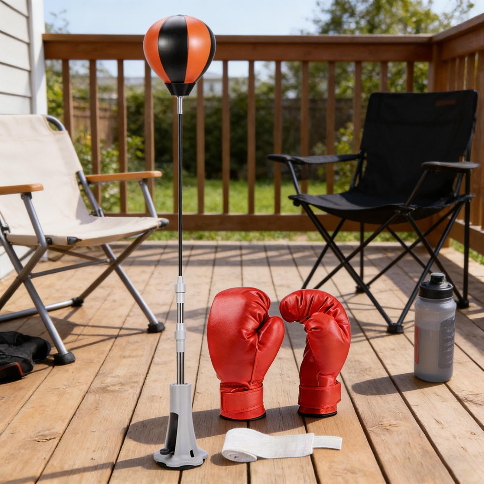 Allenamento per sacchi da boxe - Palla reflex da boxe 1100 G, cavalletto regolabile in altezza | Sistema di stabilità base di aspirazione Velocità di reazione Attrezzatura per l'allenamento