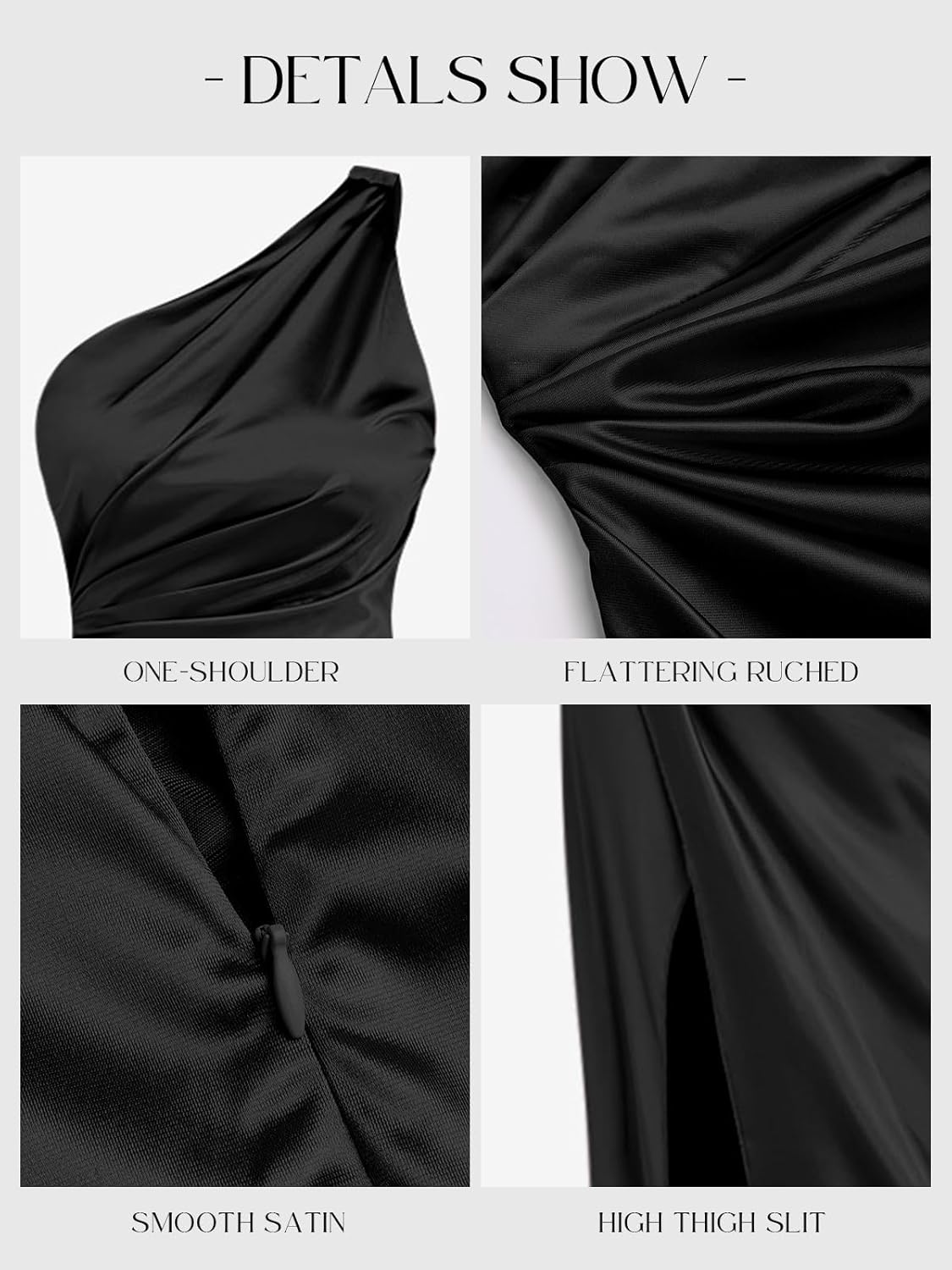 Women’s Satin One-Shoulder Ruched High Slit Elegant Bodycon Maxi Evening Prom Gown Sexy Formal Dress - Image 5