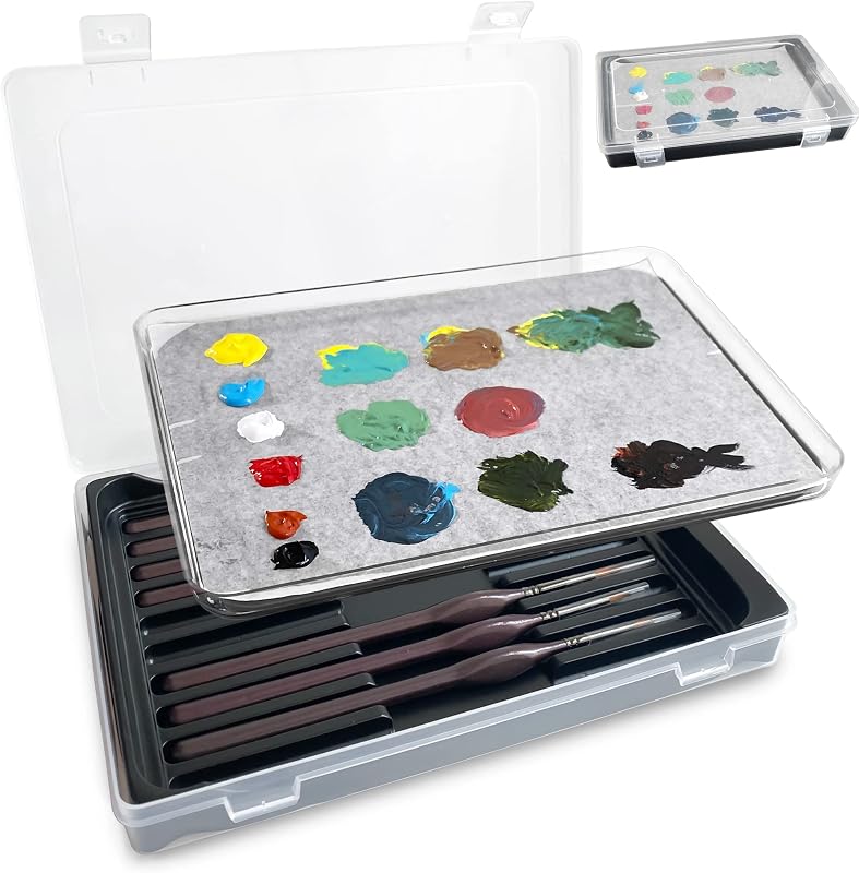 Wet Palette Wet Pallet for Miniatures- Stay Wet Palette for Acrylic Painting, Paint Brush Holder Organizer Wet pallete Storage containers