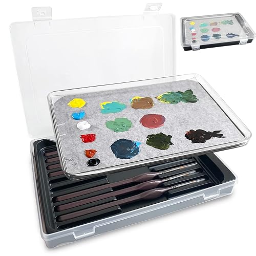 Kreapa Wet Palette Wet Pallet for Miniatures- Stay Wet Palette for Acrylic Painting, Paint Brush Holder Organizer Wet pallete Storage containers