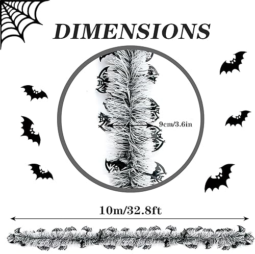 Miniatura 9 de CCINEE Guirnalda de oropel de Halloween de 33 pies, guirnalda colgante metálica de calabaza para decoración de fiesta de Halloween, suministro de