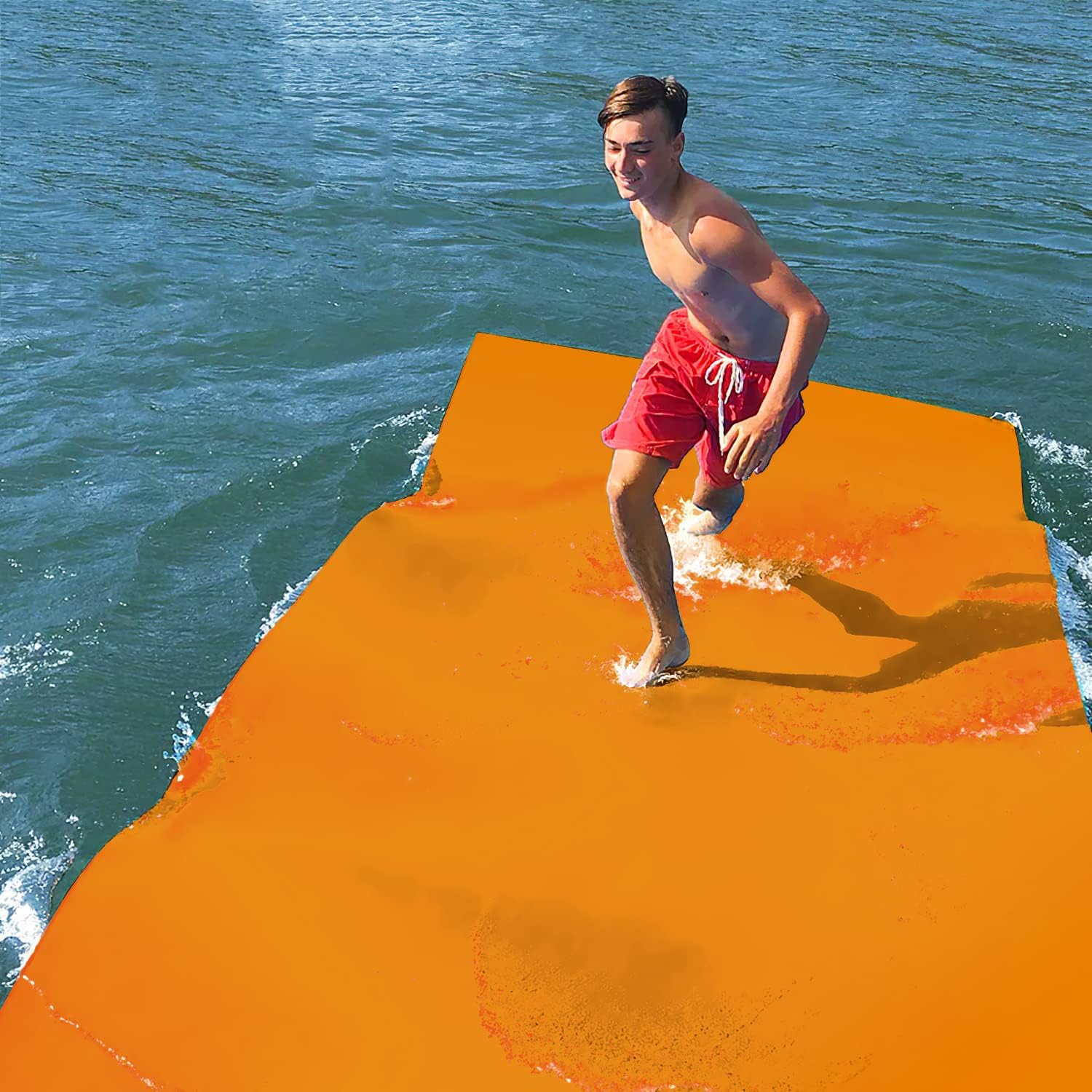 Große 3-lagige XPE-Schaumstoff-Schwimminsel für Pools, Seen und Strände, perfekt für Familienspaß, Sommer-Freizeit- und Entspannungsaktivitäten