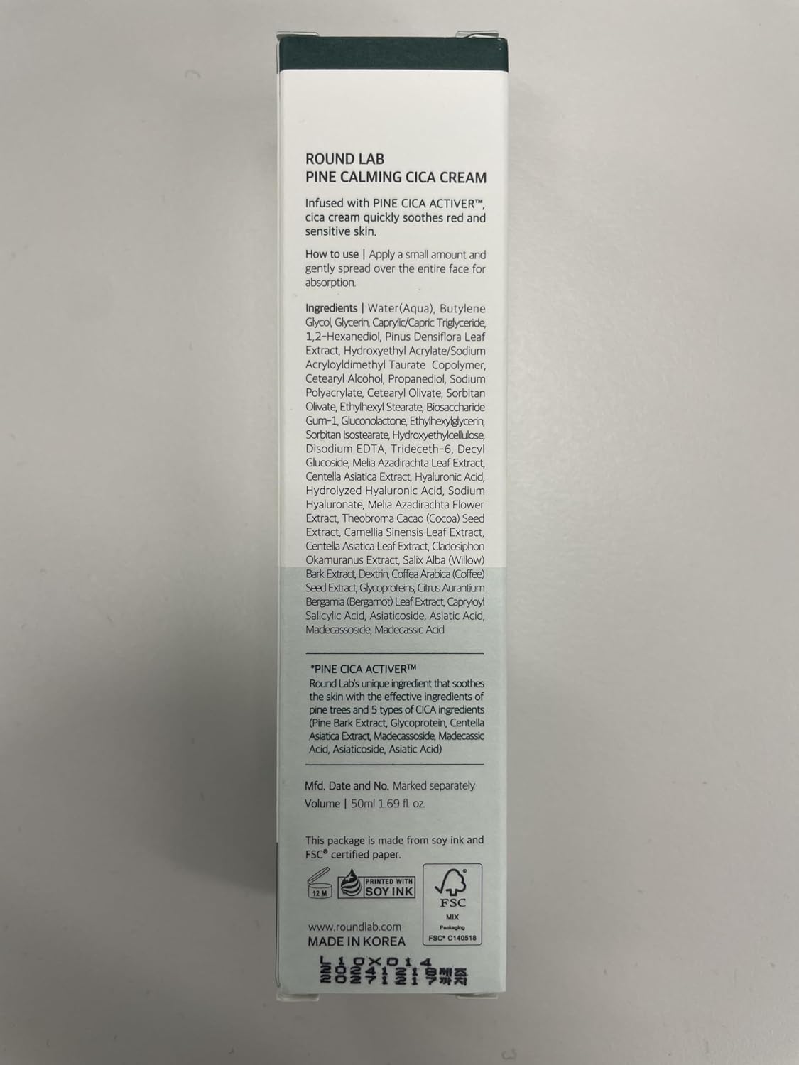 ROUND LAB Pine Calming Cica Cream 1.69 Fl Oz, Low-Acidic Soothing Moisturizer with Pine Cica, BHA + LHA, and Hyaluronic Acid for Skin Barrier Support, Sebum Control, and Hydration, Korean Skincare - Image 12