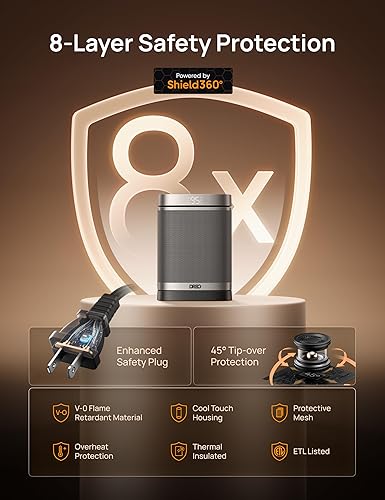 Miniatura 18 de Dreo Calentador de espacio, calentadores eléctricos portátiles de 1500 W para uso en interiores, calentador de cerámica PTC para oficina con control