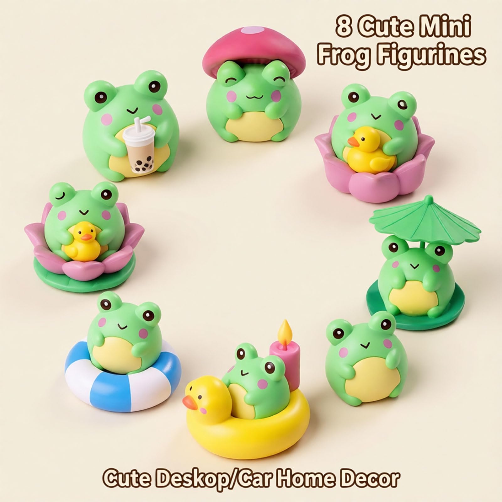 8 Piezas Mini Figuras De Rana De Resina Pequeños Animales En Miniatura para Esconder En Jardines Estatuas De Ranas para Micro Hadas Accesorios De Paisajismo