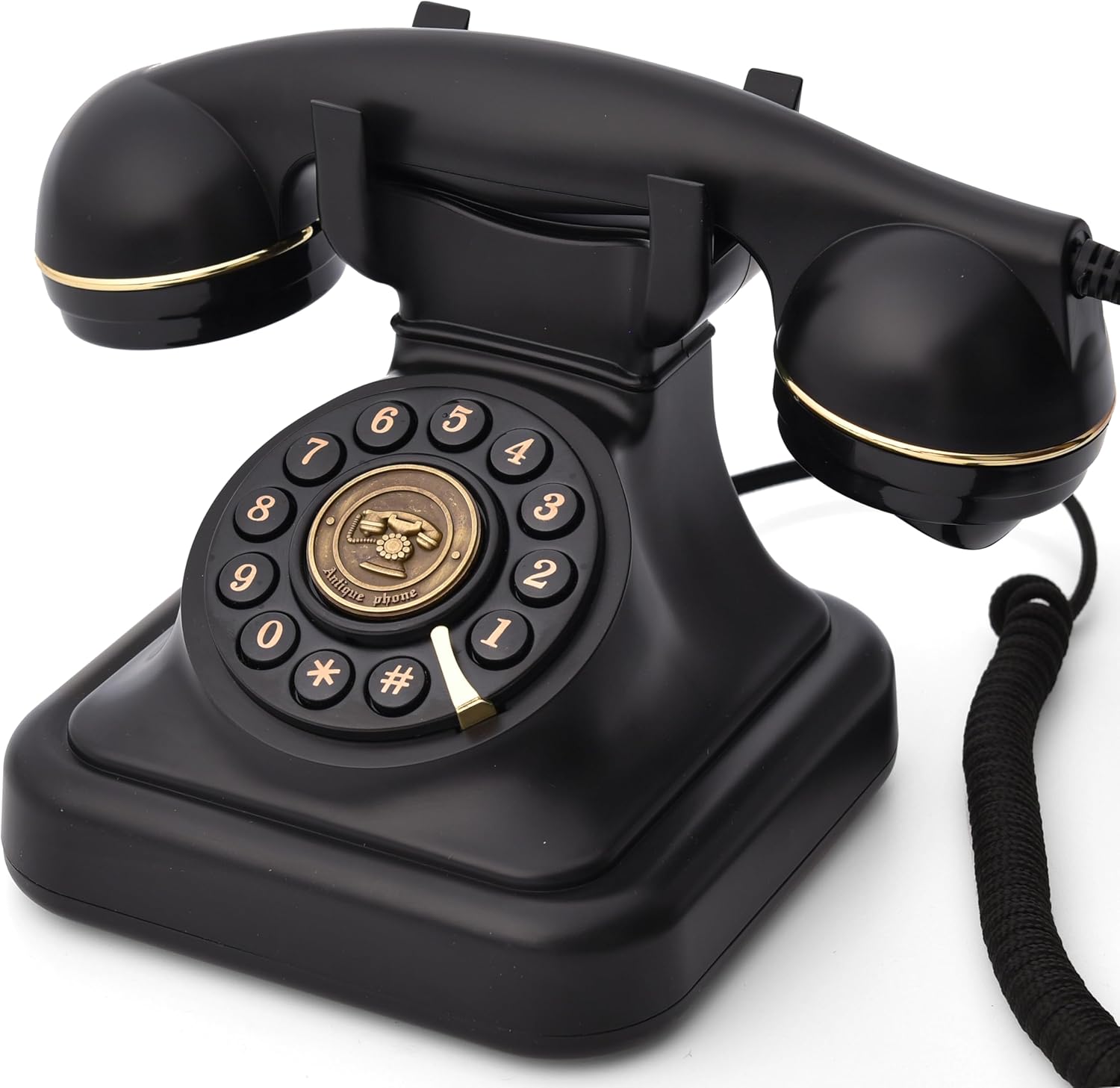 RetroVox Audio Guest Book Wedding Phone, Record Customized Audio Messages with Voicemail, Vintage Style for Bridal Shower, Birthday Party, Baby Shower, Anniversary, Engagement (A Black)