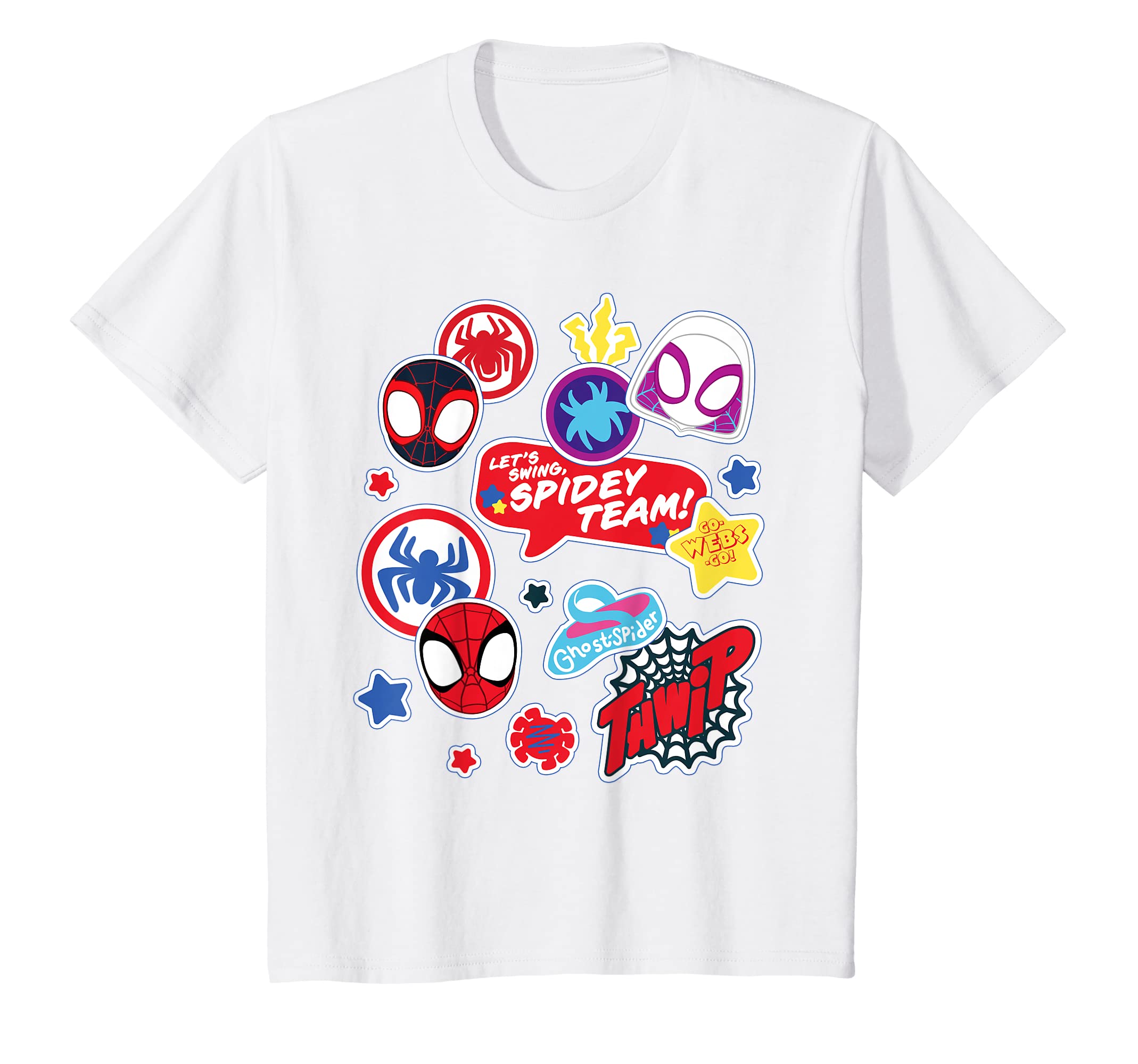 MarvelYouth Marvel Spidey and His Amazing Friends Spidey Team Stickers T-Shirt