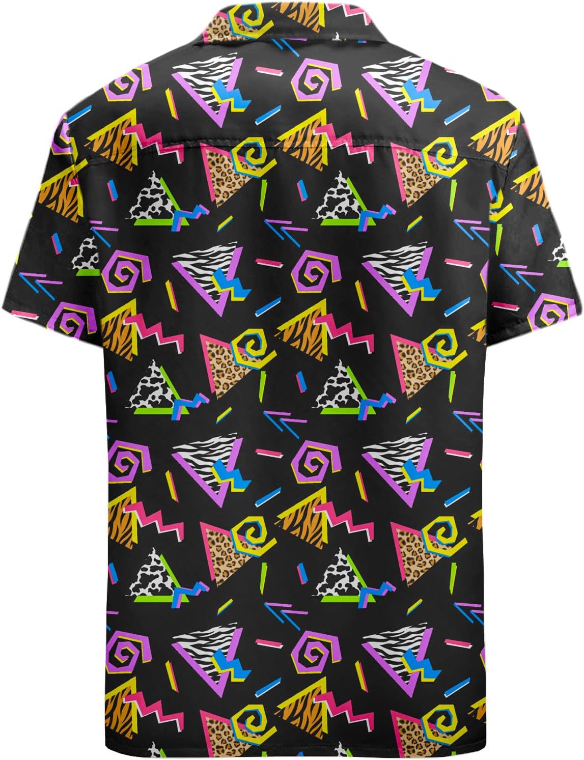 HUGLAZY 80s 90s Outfit Hawaiian Shirt for Men Big and Tall Short Sleeve Button Down Shirts Funny Party Outfit