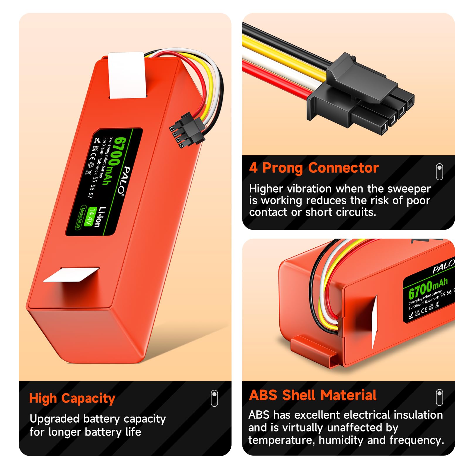 Palogreen Replacement Battery for Xiaomi Roborock S50 s51 s52 s53 s55