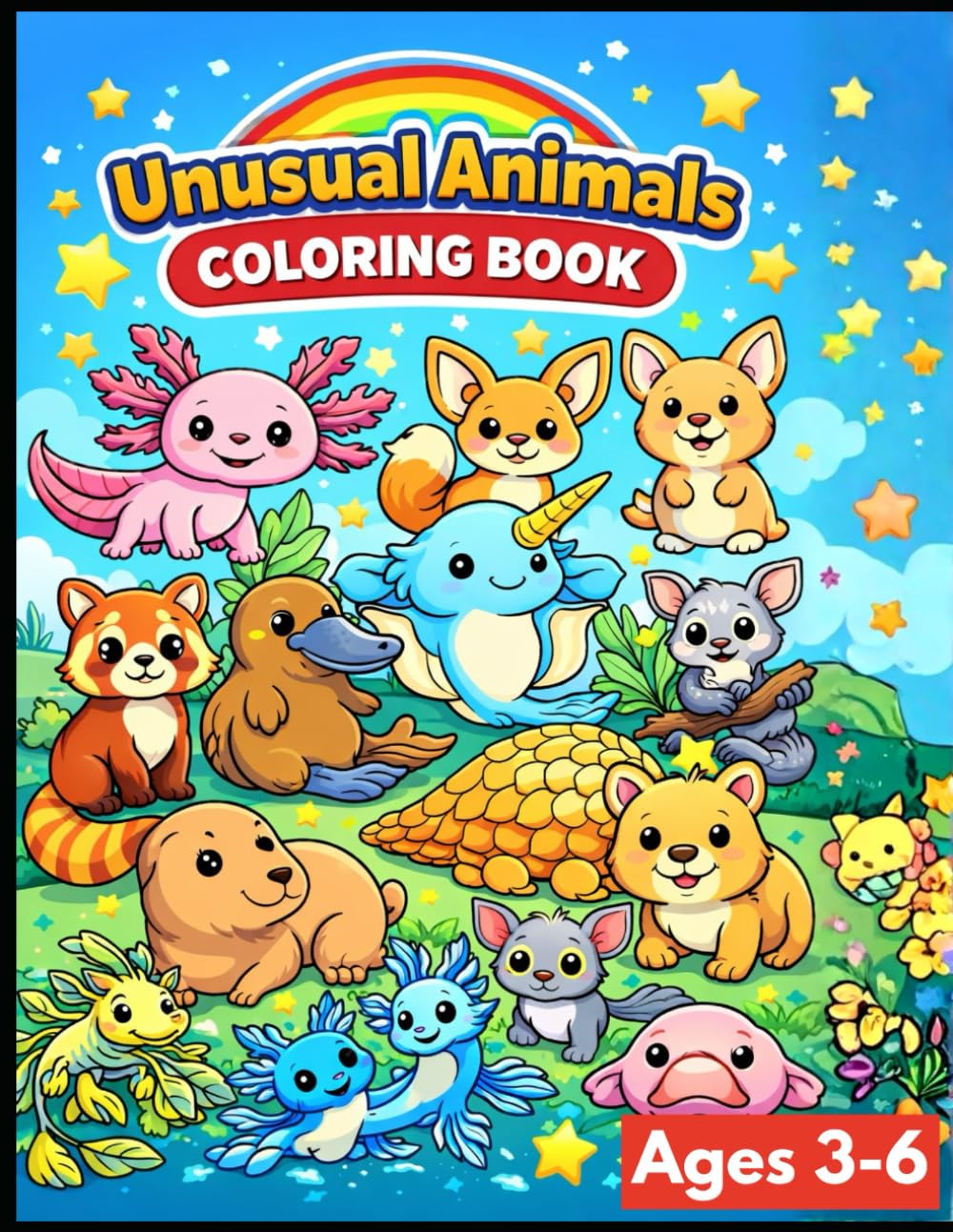 Unusual Animals Coloring Book: Fun and Easy Coloring Pages for Kids Ages 3-6 | Cute, Rare & Amazing Animals from Around the World