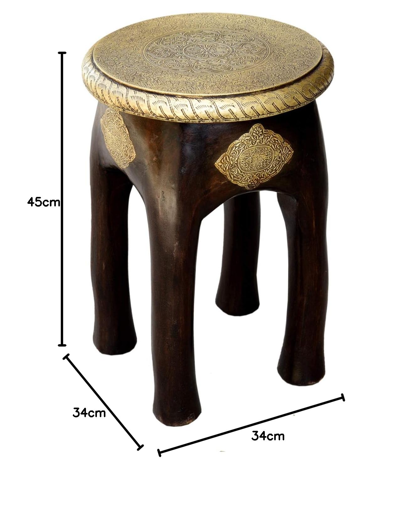 Casa Moro Mesa Auxiliar Oriental Ayoub Gold De 38 Cm De Diámetro
