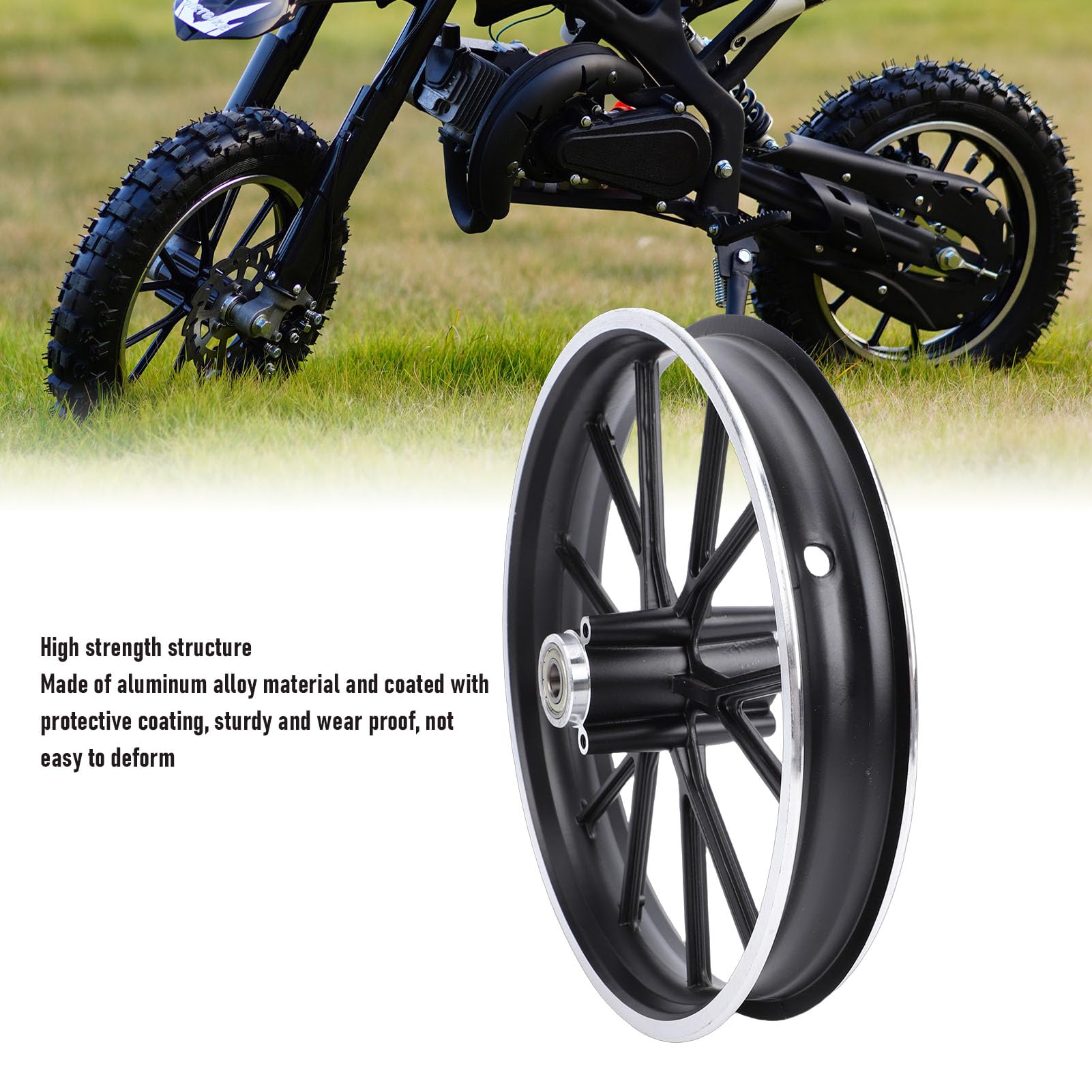 Cerchio in Lega di Alluminio 2.50-10 per Mini Bici Elettrica Pocket Bike Dirt Bike Ruota Posteriore 10 Pollici